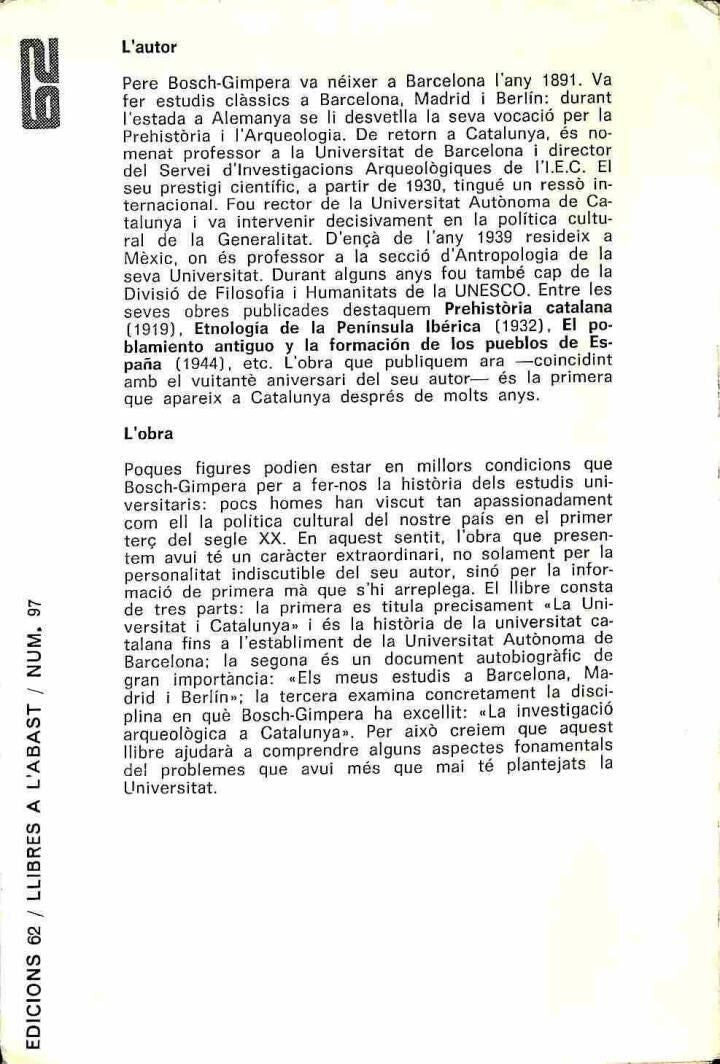 La Universitat i Catalunya .