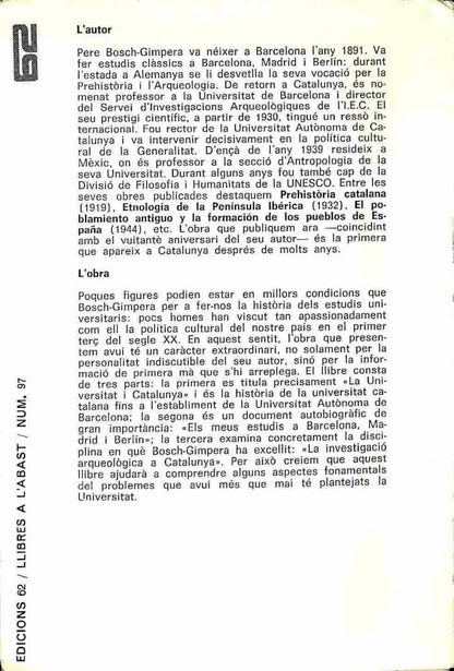 La Universitat i Catalunya .