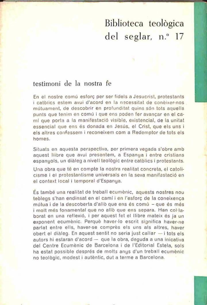 Testimoni de la Nostra Fe, Diàleg Entre Cristians Espanyols