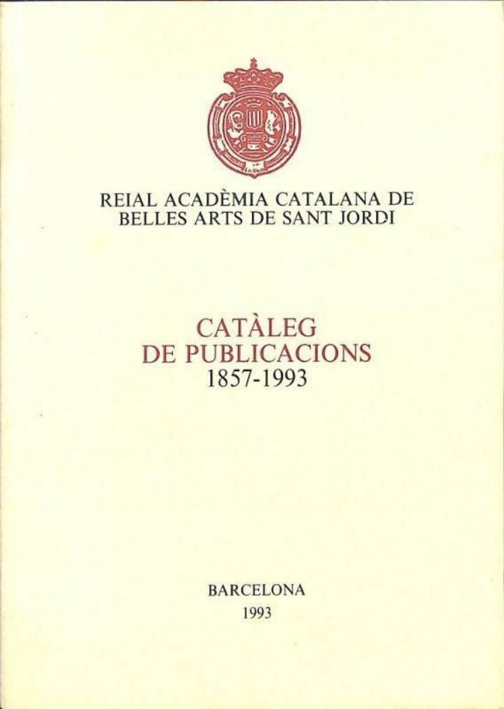 Catàleg de Publicacions 1857-1993 .
