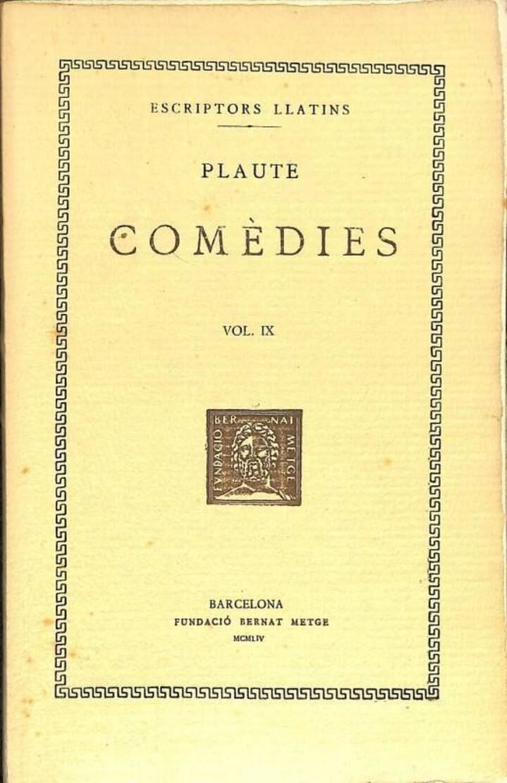 Comèdies, Vol. IX - Psèudolus .