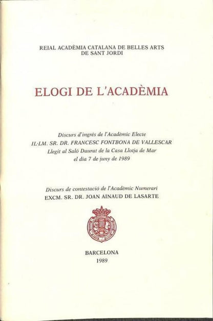 Elogi de L'Acadèmia .