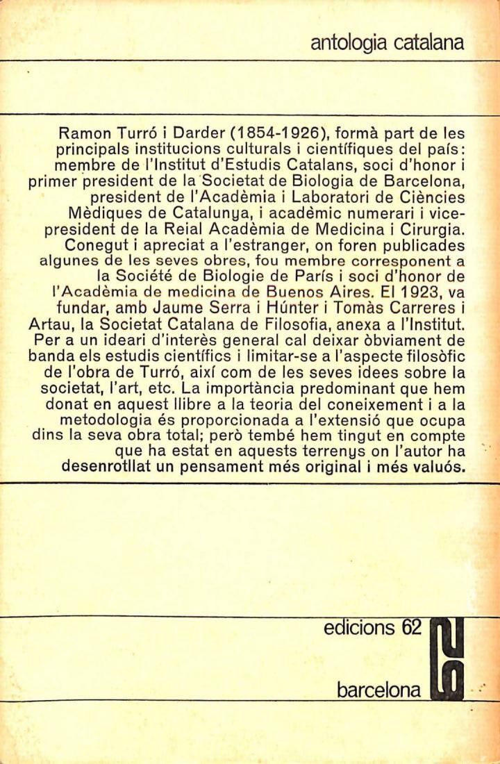 Ideari de Ramon Turró .