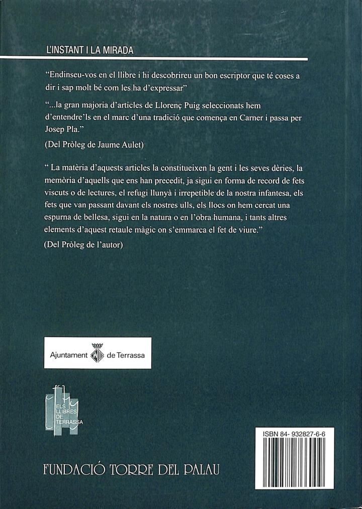 L'Instant i la Mirada: Papers Terrassencs 1993-2004