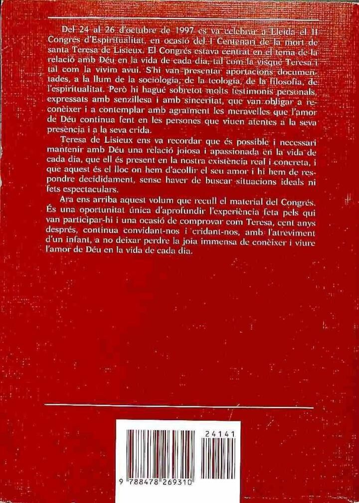 Teresa de Lisieux: Déu en la Vida de Cada Dia. Actes del II Congrés d'Espiritual .