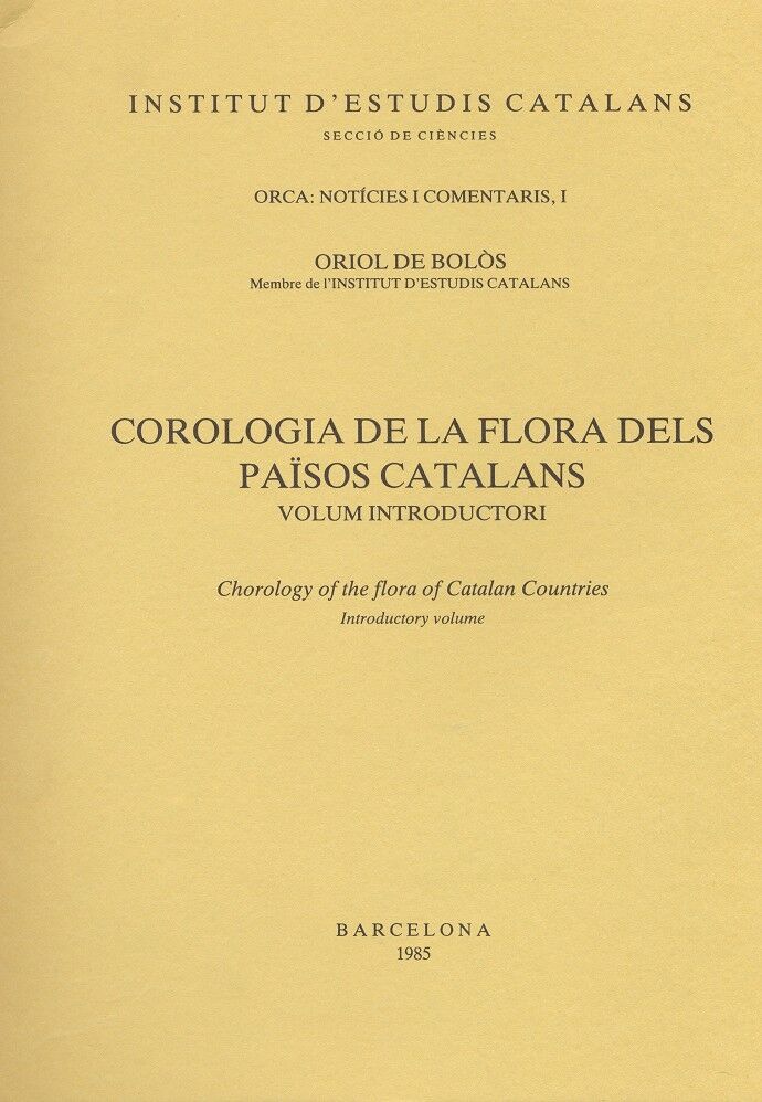 Corologia de la Flora dels Països Catalans - Volum Introductori
