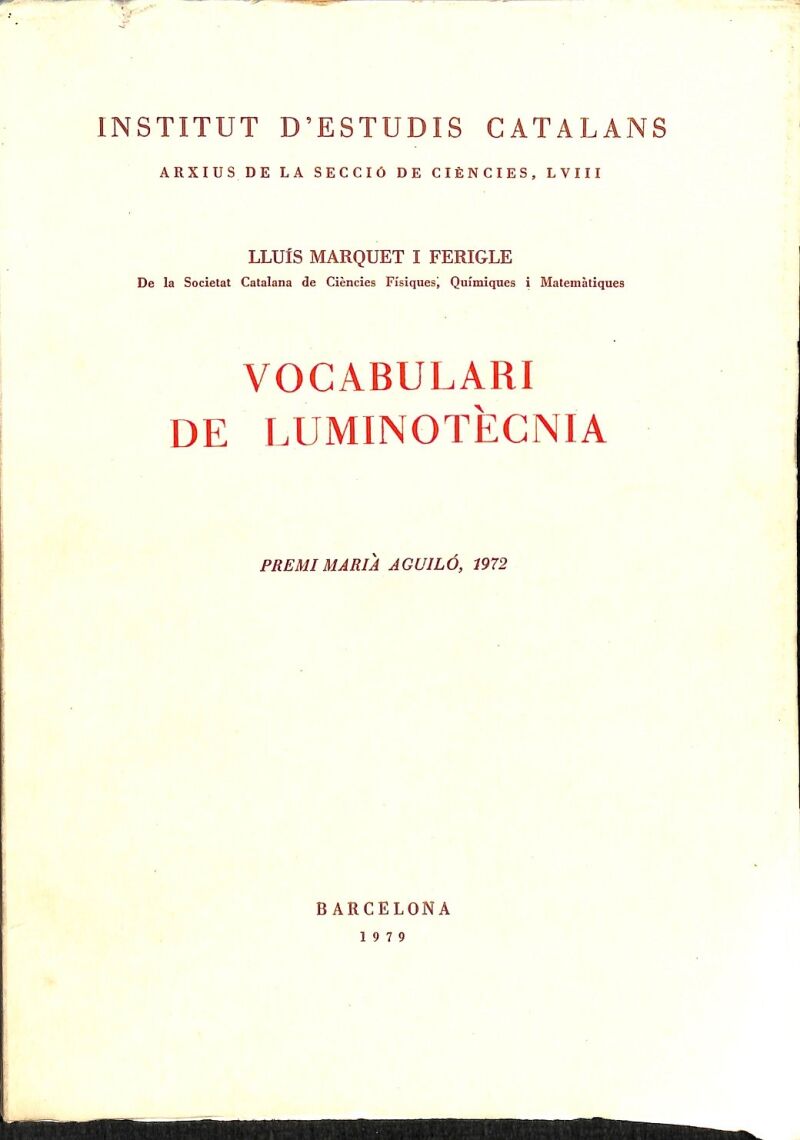Vocabulari de Luminotècnia