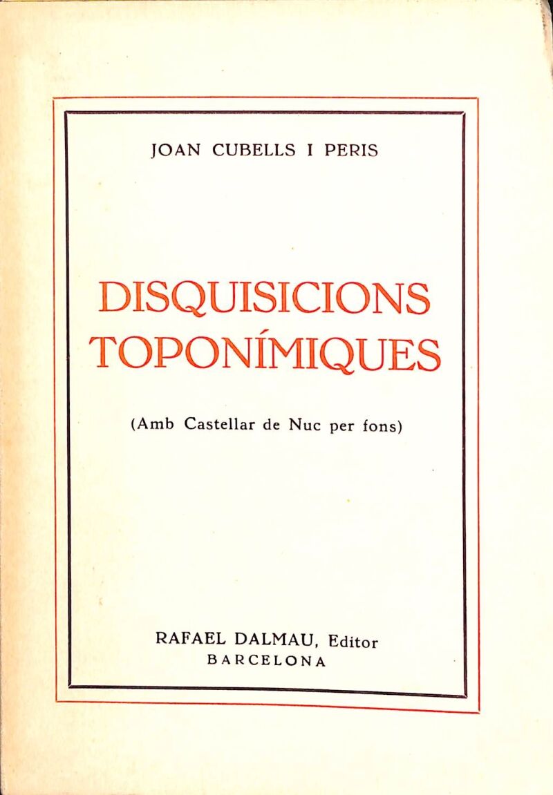 Disquisicions Toponómiques