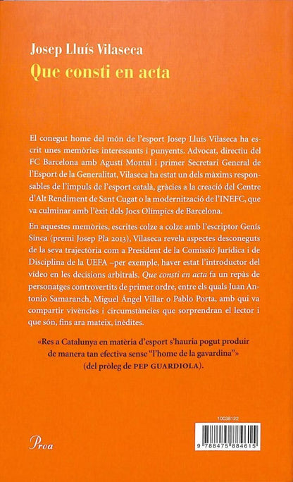 Que Consti en Acta. Memòries .