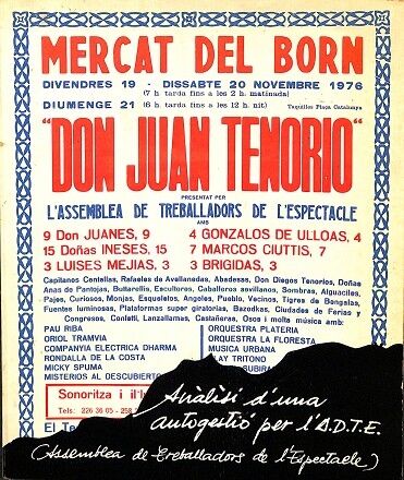 Mercat del Born - Don Juan Tenorio - Analisi d'Una Autogestió - A.d.t.e.