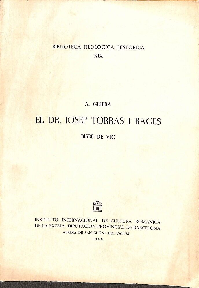 El Dr. Josep Torras i Bages