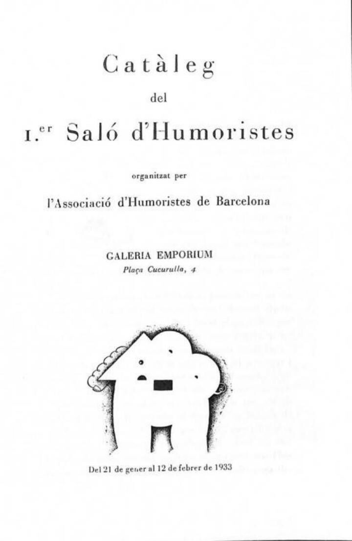 Catàleg del 1er Saló d'Humoristes 1933 de L'Associació d'Humoristes de Barcelona .