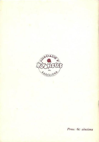 Catàleg del 1er Saló d'Humoristes 1933 de L'Associació d'Humoristes de Barcelona .