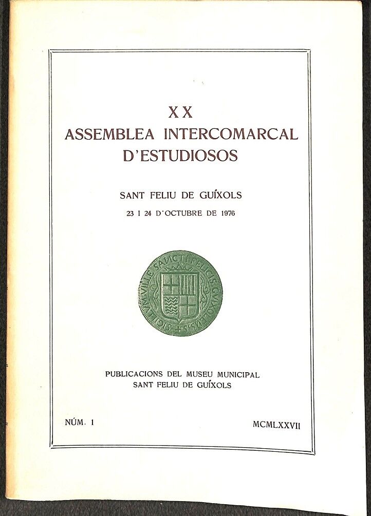 XX Assemblea Intercomarcal d'Estudiosos Num 1
