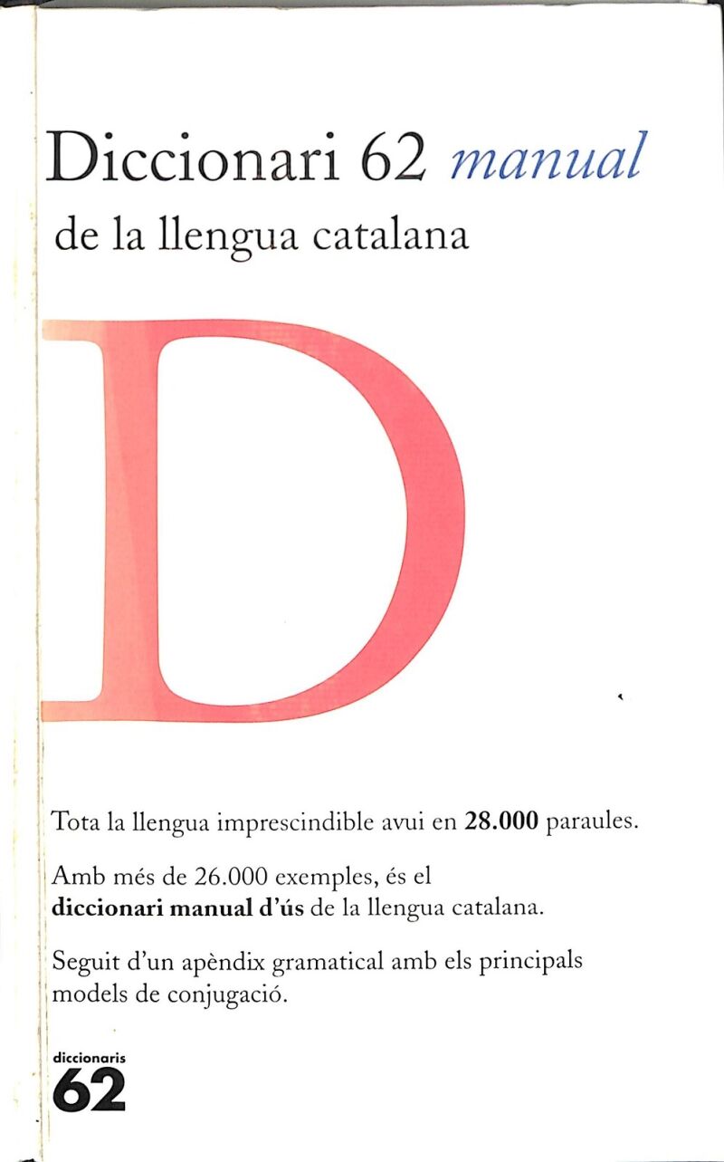 Diccionari 62 Manual de la Llengua Catalana
