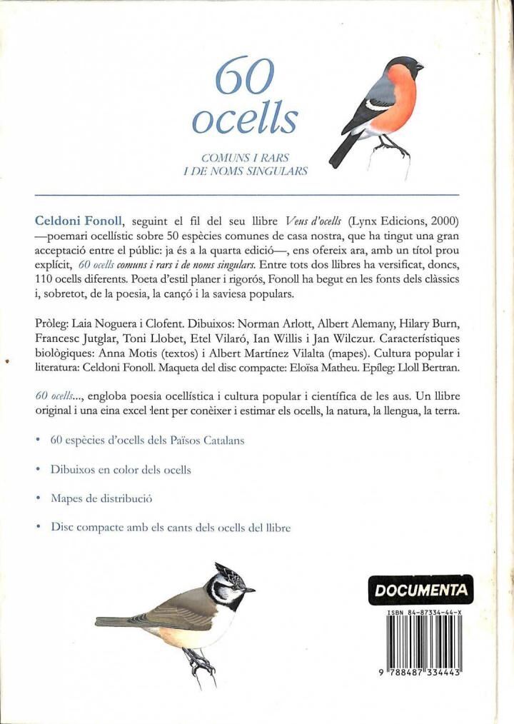 60 Ocells Comuns i Rars i de Noms Singulars (Amb CD) .