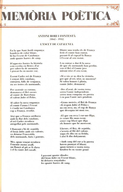 Costumari Catala. (Fascículos) Memòria Poètica .