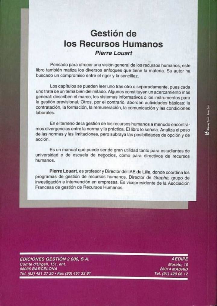Gestión de los Recursos Humanos
