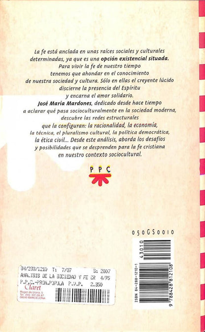 Análisis de la Sociedad y Fe Cristiana
