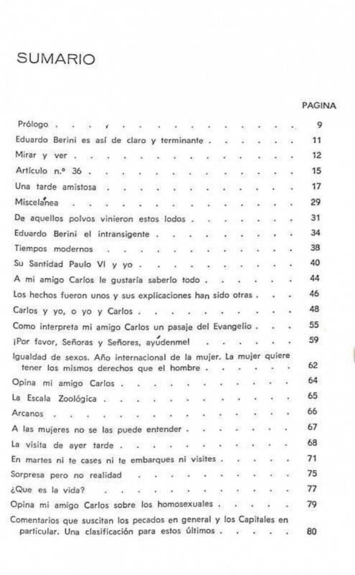 De Otras Cosas, Otro Poco. Primera Parte