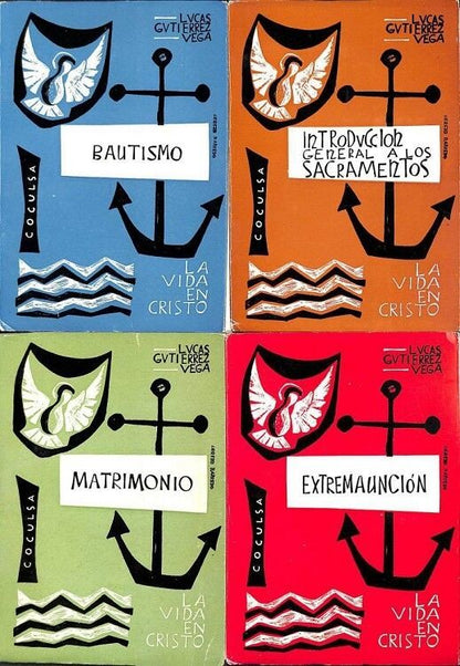 Lote de 7 Libros Sobre Religión: Eucaristia, Confirmación, Bautismo, Matrimonio, Sacerdocio Cristiano, Extremaunción, Introducción General a los Sacra
