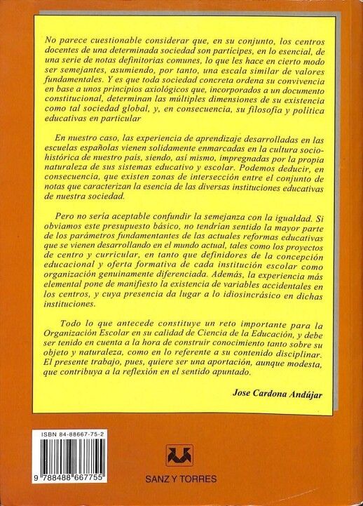 Elementos de Teoría Organizativa del Centro Escolar