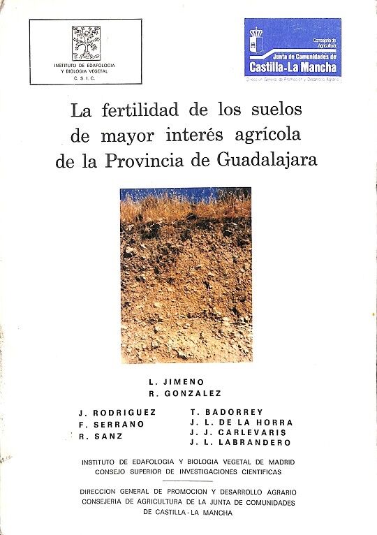 La Fertilidad de los Suelos de Mayor Interés Agrícola de la Provincia de Guadalajara