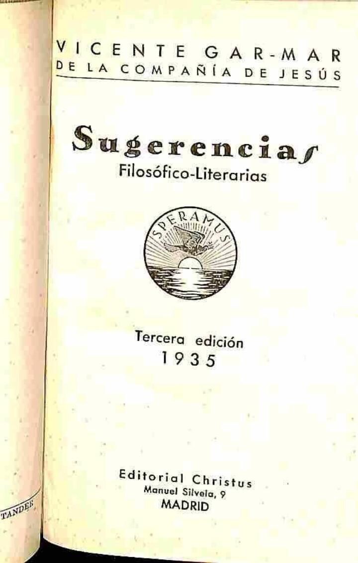 Sugerencias Filosófico Literarias, 1935