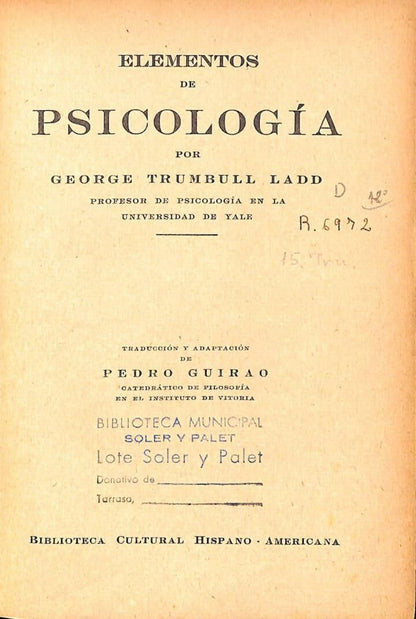 Elementos de Psicología