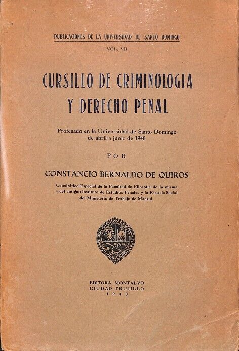 Cursillo de Criminología y Derecho Penal