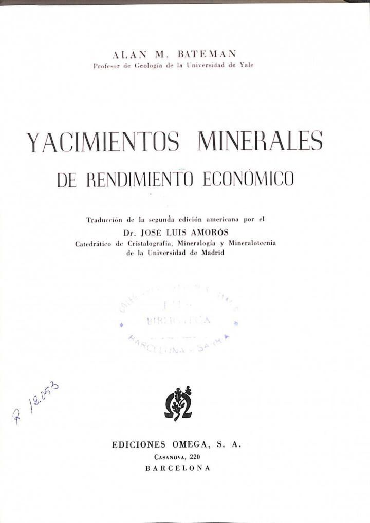 Principios de Geoquímica / Yacimientos Minerales de Rendimiento Económico (1ª Edición)