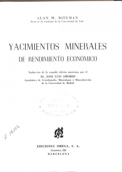Principios de Geoquímica / Yacimientos Minerales de Rendimiento Económico (1ª Edición)