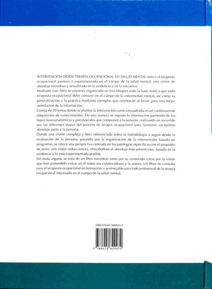 Intervención Desde Terapia Ocupacional en Salud Mental