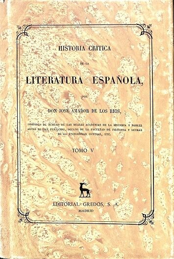 História Crítica de la Literatura Española Vol. V - Ed. Facsímil