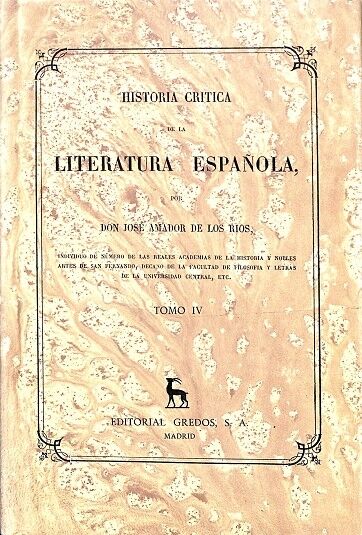 Historia Crítica de la Literatura Española Vol. IV - Ed. Facsímil