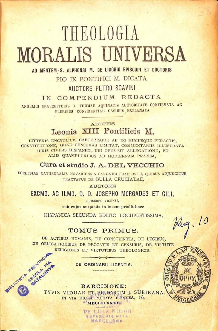 Theologiae Moralis Universae. (Latín)