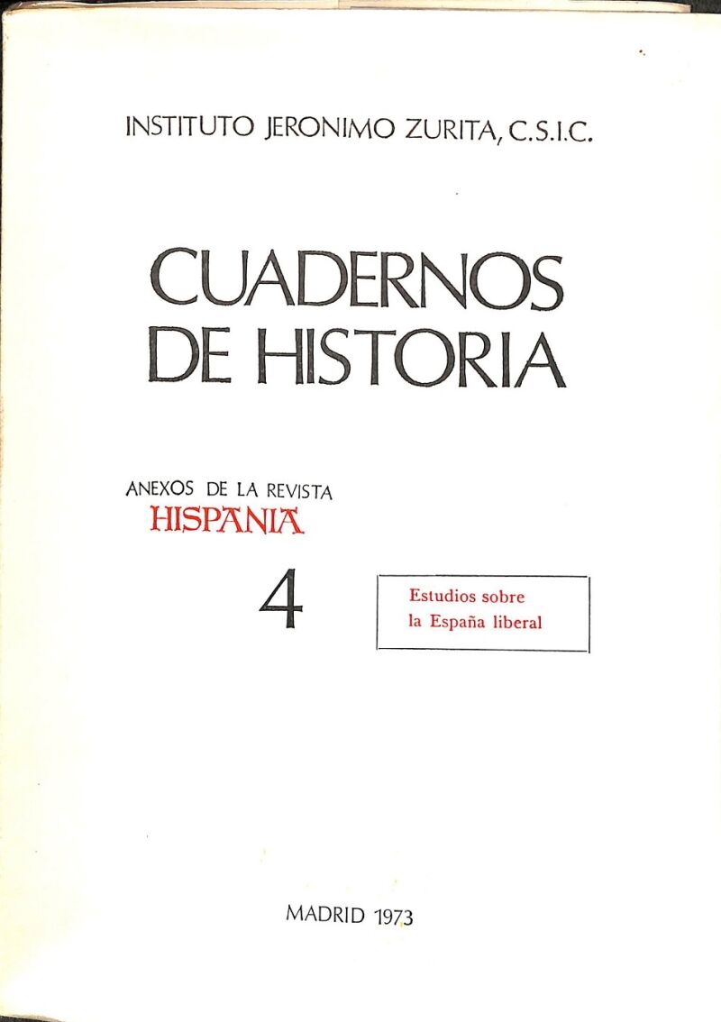 Cuadernos de Historia- Anexos de la Revista Hispania Vol 4