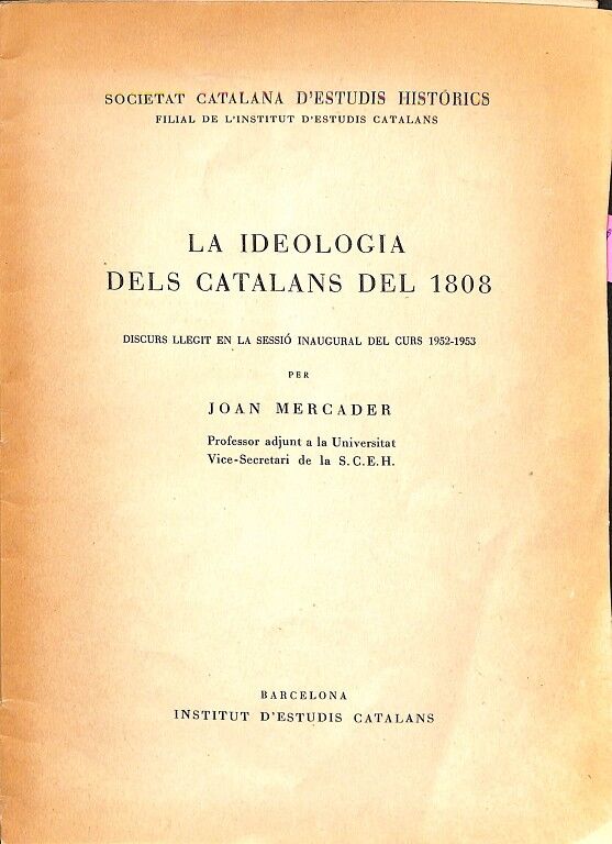 La Ideologia dels Catalans del 1808