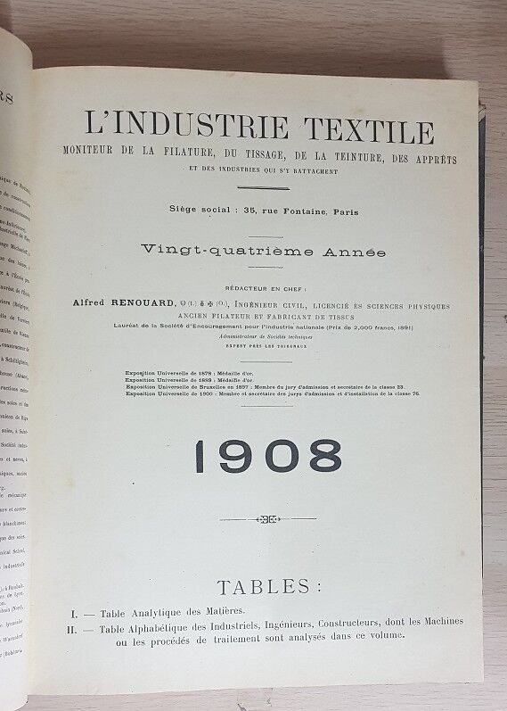 L'Industrie Textile: Moniteur de la Filature, Du Tissage, de la Teinture, Des Apprets Et Des Industries Qui S'Y Rattachent.annee 1903 1904 1906 1908