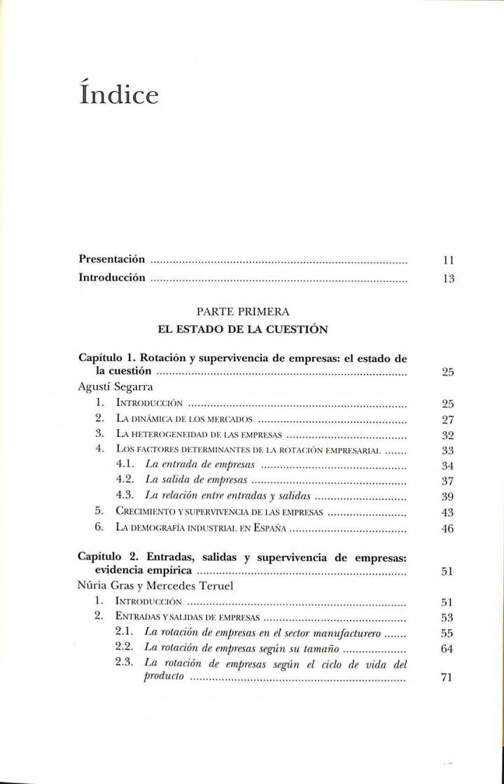 La Creación y la Supervivencia de las Empresas Industriales