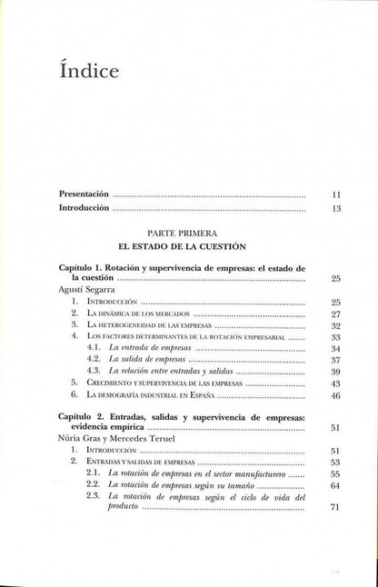 La Creación y la Supervivencia de las Empresas Industriales