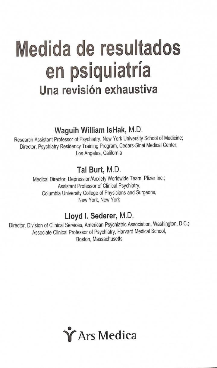 Medida de Resultados en Psiquiatría. una Revisión Exhaustiva