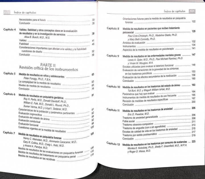 Medida de Resultados en Psiquiatría. una Revisión Exhaustiva