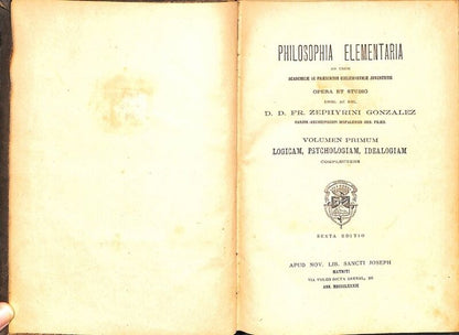 Philosophia Elementaria - Tomos I-2-3 (Latín)