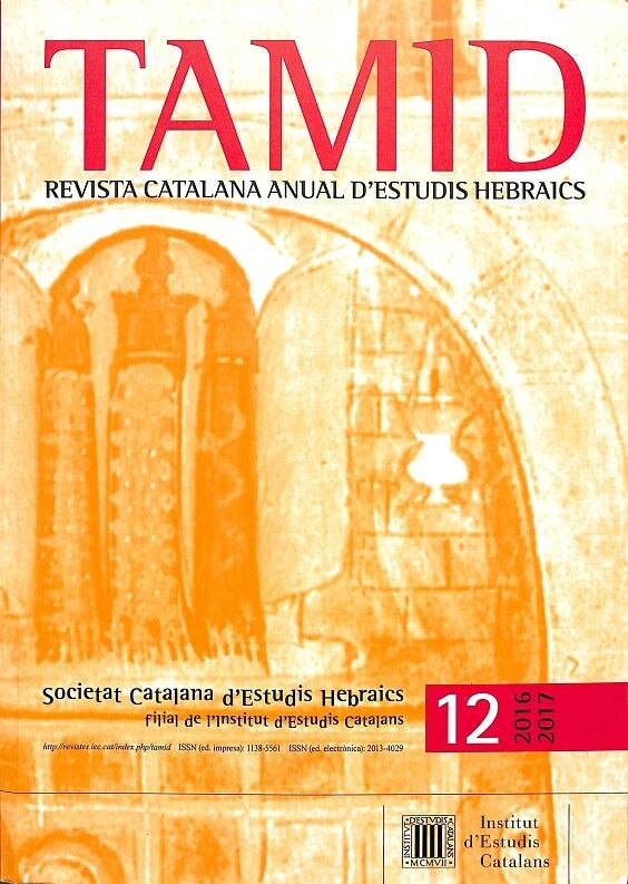 Tamid Revista Catalana Anual d'Estudis Hebraics Nº12 2016-2017 - e Inglés