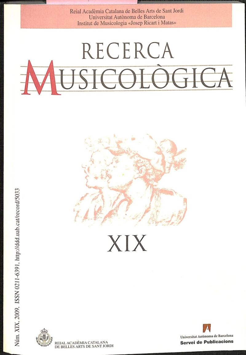 Recerca Musicologica XIX - Incluye CD