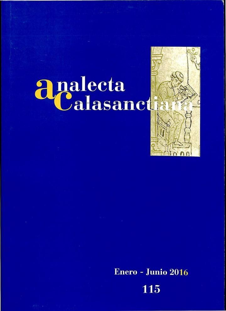 Analecta Calasanctiana Tercera Época Volumen LXXX