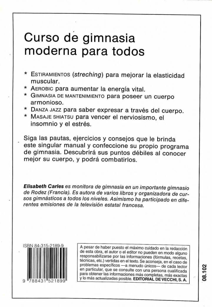 Curso de Gimnasia Moderna para Todos. Aerobic, Stretching, Gimnasia Dulce, Danza Jazz