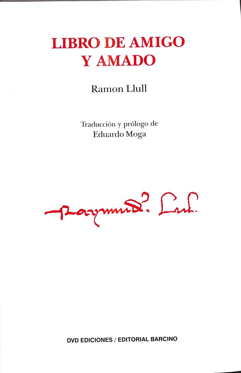 Libro de Amigo y Amado (Español/catalán)