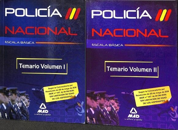 Escala Básica de Policía Nacional. Temario. Volumen i y II